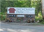 Welcome sign outside main entrance at SKOKOMISH PARK AT LAKE CUSHMAN - thumbnail