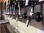 A line of beer taps at the brewery next door at LAVALAND RV PARK - thumbnail