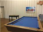 The blue pool table in the rec hall at NORTH POINT RV PARK - thumbnail