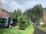 Parked RV at site Umpqua's Last Resort Wilderness RV Park & Campground - thumbnail