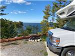 RV parked at campsite overlooking water at PINES OF KABETOGAMA RESORT - thumbnail