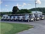 A bunch of golf carts parked at QUAIL CREEK RV RESORT - thumbnail
