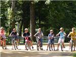 View larger image of Kids ready to ride bicycles at HIDDEN SPRINGS RV RESORT image #6