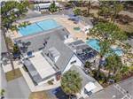 Aerial view of office and swimming pools at CAMP INN RV RESORT - thumbnail