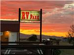 Park sign at sinset at Springerville RV Park - thumbnail