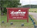 View larger image of Bear Paw Golf Course sign at BEAR PAW PAR 3 GOLF COURSE  RV PARK image #6