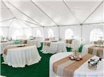 The inside of a tent for a celebration at CREEKFIRE RESORT - thumbnail