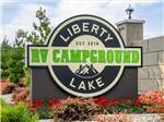 View larger image of Sign at the campground entrance at LIBERTY LAKE RV CAMPGROUND image #1