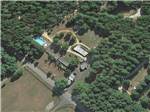 View larger image of Aerial view over campground with pool at HOLLY ACRES CAMPGROUND image #1