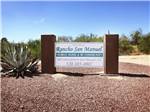 View larger image of The front entrance sign at RANCHO SAN MANUEL MOBILE HOME  RV PARK image #1