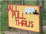 An all pull thru's sign at HANSEN FAMILY CAMPGROUND & STORAGE - thumbnail
