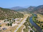 Aerial view of the campground and river at BLACK BEAR RETREAT - thumbnail