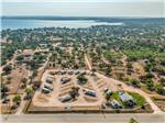 An aerial view of the campground and water at FREEDOM LIVES RANCH RV RESORT - thumbnail