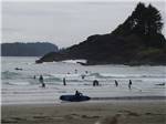 People surfing at the beach at SURF GROVE CAMPGROUND - thumbnail