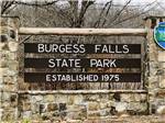 Burgess Falls State Park sign at WHISPERING FALLS RV PARK AND STORE - thumbnail