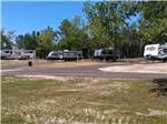A row of trailers in paved sites at PEBBLE HILL RV RESORT - thumbnail