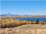 View of the lake from a hill at Duck Lake Campground - thumbnail