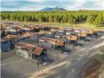 Aerial view of the rental cabins at VILLAGE CAMP FLAGSTAFF - thumbnail