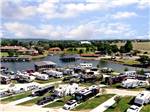 View larger image of Aerial view of campsites and marina at PETEYS RV RESORT  MARINA image #1