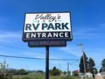 Welcome sign at site Valley's Edge RV Park - thumbnail