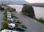 An aerial view of the pull thru RV sites by the water at BRIDGEPORT MARINA RV PARK - thumbnail