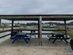 Picnic tables at the dock at Anchorage RV Park - thumbnail
