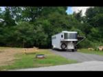 Parked travel trailer at Rock Bottom Horse Camp - thumbnail