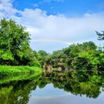 Rainbow over lake at site Split Rock Park Campground - thumbnail