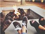 People putting up their feet near the fire pit at JETSTREAM RV RESORT AT THE MED CENTER - thumbnail