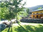 A building with mountains in the background - thumbnail