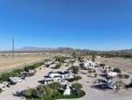 Aerial shot of RV sites and teepee at Indian Hills RV Resort - thumbnail
