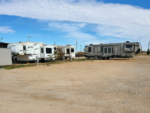 RVs lined up at Monarchy Country RV Park - thumbnail