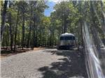 An Airstream parked in a gravel site at CLOUD CAMP - thumbnail