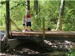 Two children on a walking bridge - thumbnail