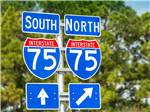 The South and North Interstate 75 signs nearby at TIFTON OVERNIGHT RV - thumbnail