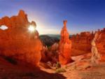 The sunset going through Thor's Hammer nearby at BRYCE CANYON SHADOWS CAMPGROUND - thumbnail