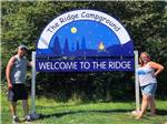 The welcome sign near the entrance at THE RIDGE CAMPGROUND - thumbnail