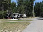 A gravel road leading to RV spots at WHISPERING PINES RV PARK - thumbnail
