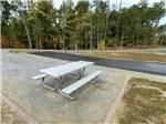 A bench and fire pit next to a paved site at ALLISON CREEK PARK - thumbnail
