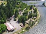 Aerial view of the campground at THREE RIVERS RESORT - thumbnail