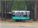 The front entrance sign at TIMBERLINE MOBILE HOME & RV PARK - thumbnail
