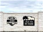 Business signs outside the entrance at JESKE RV RESORT - thumbnail