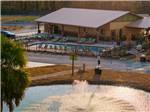 Overhead shot of the pond and pool area - thumbnail