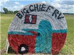 A colorfully painted hay bale - thumbnail