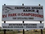 Welcome sign at site Crippled Spider RV Park & Campground - thumbnail