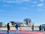 A couple of guest playing pickle ball at FLYING HORSE RV PARK - thumbnail