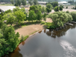 Aerial view of the lake at SARA Park Campground - thumbnail