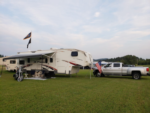 RV with American Flags at Bulldog Creek Campground - thumbnail