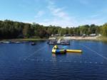 Floating trampoline on the lake at Woodland Park - thumbnail