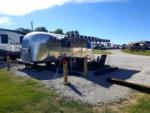 Parked trailer with patio at Rocky Springs RV Ranch - thumbnail